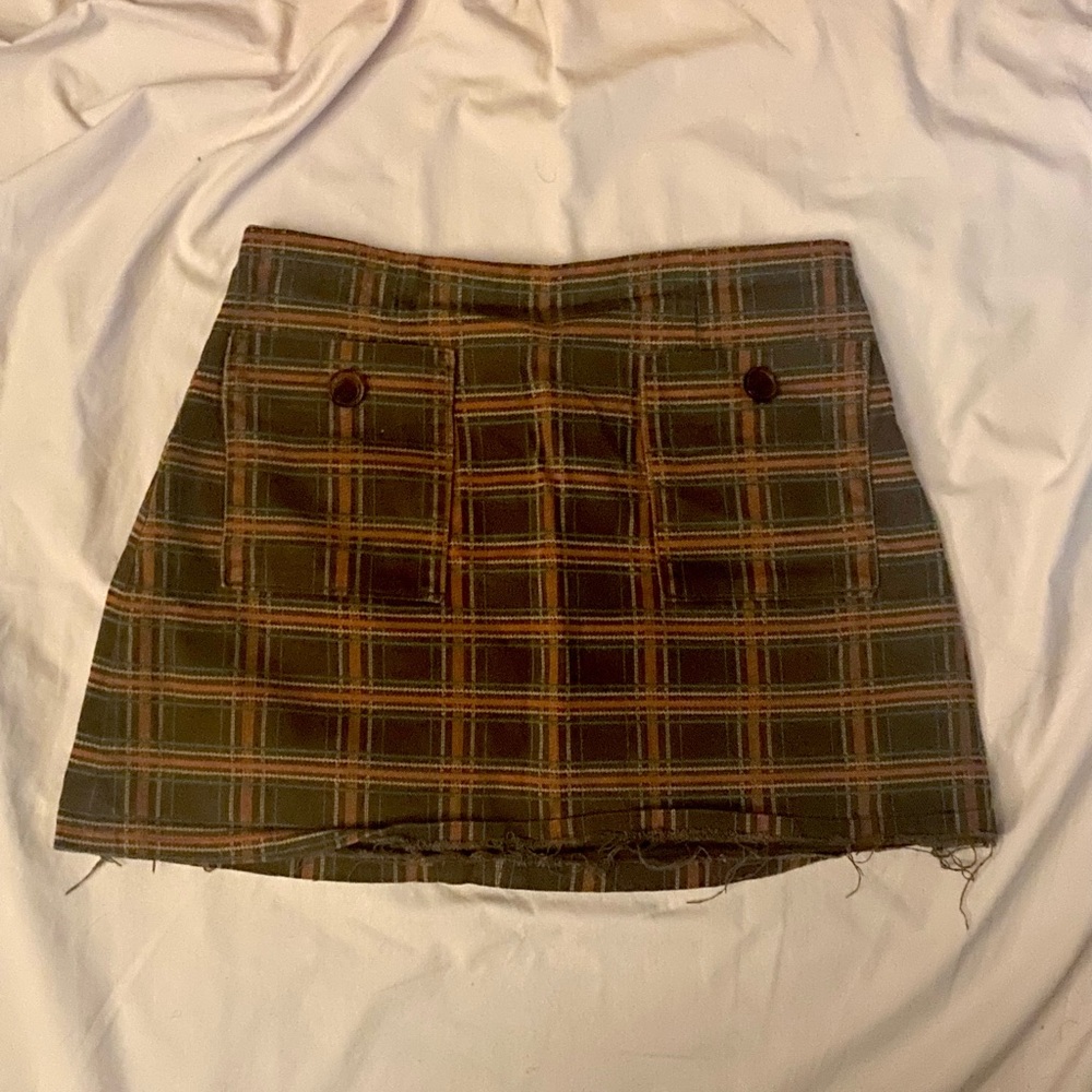 cute no brand brown plaid mini skirt <3